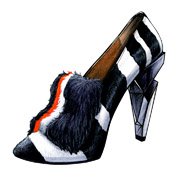 Shoes：00054 “FENDI” Leather Fur-Trimmed Pumps（FW2013）